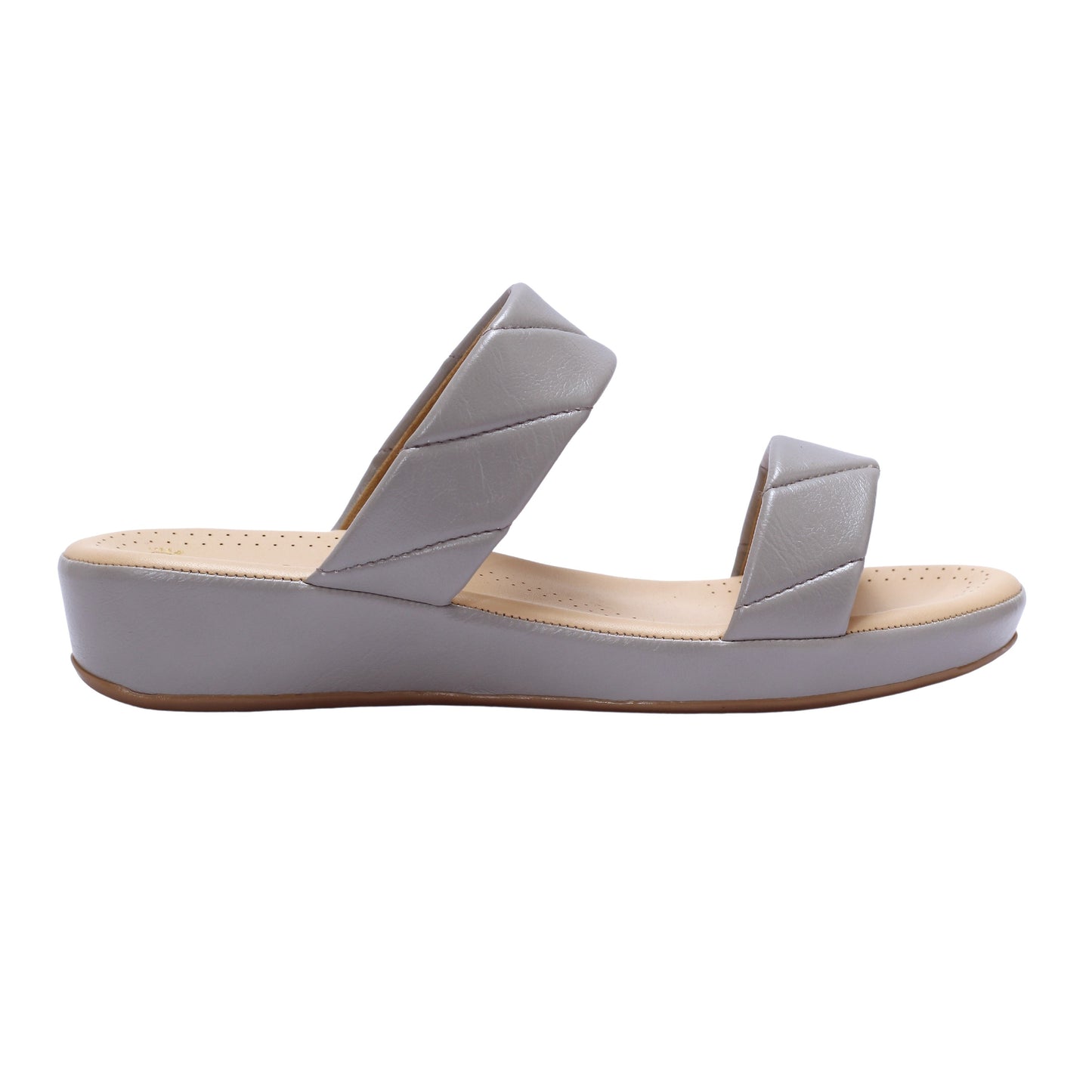 Elanberg Faux Leather Slip-On Grey Sandals