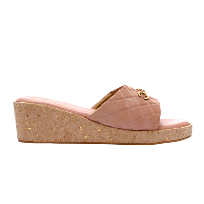 Elanberg Faux Leather Slip-on Pink Heels