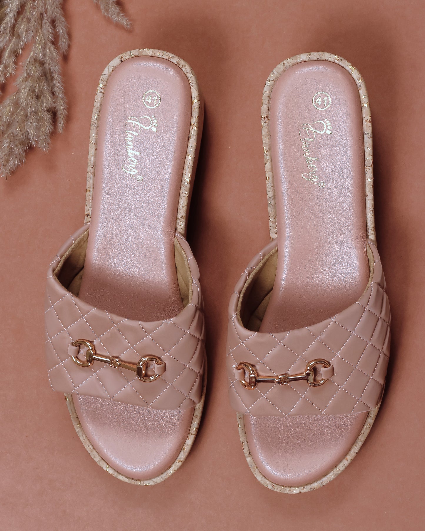 Elanberg Faux Leather Slip-on Pink Heels