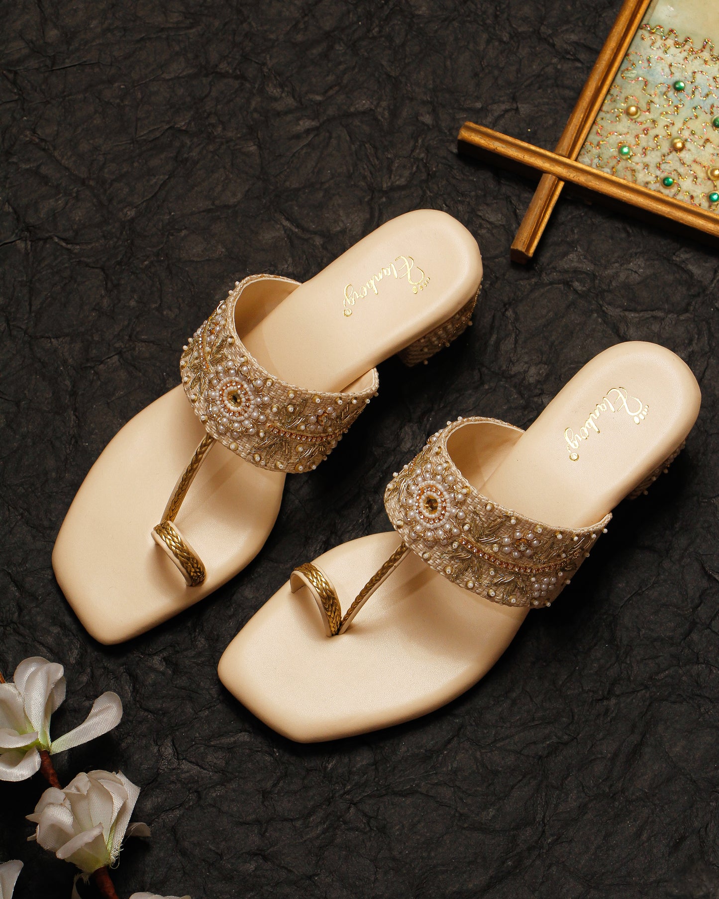 Elanberg Embellished Toe-Ring Heels