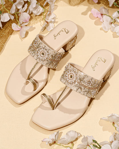 Elanberg Embellished Toe-Ring Heels