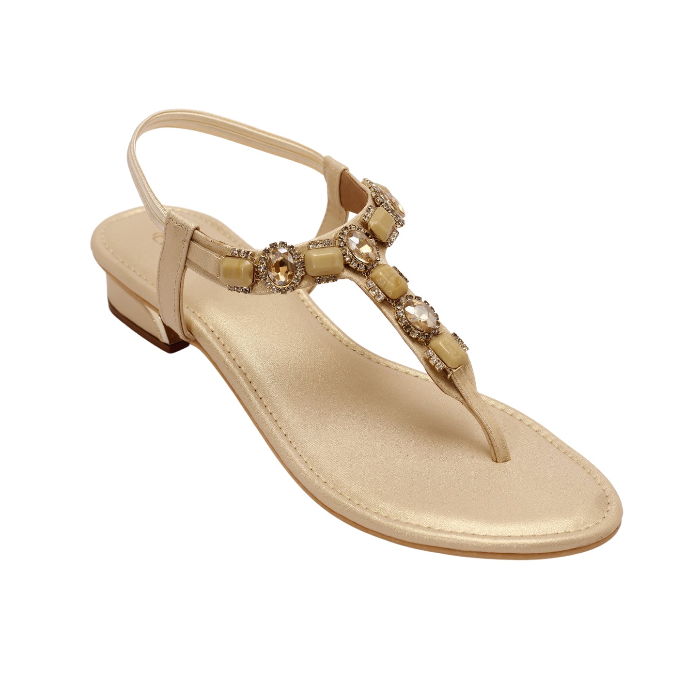 Elanberg Off-White Stone-Embellished Sandals