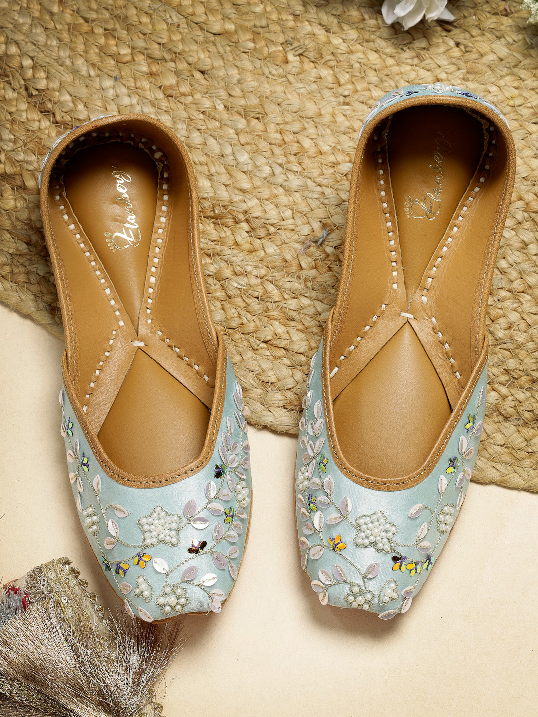 ELANBERG Blue Ethnic Slip-On Mojaris