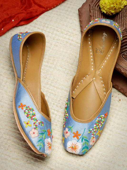 ELANBERG Blue Ethnic Slip-On Mojaris