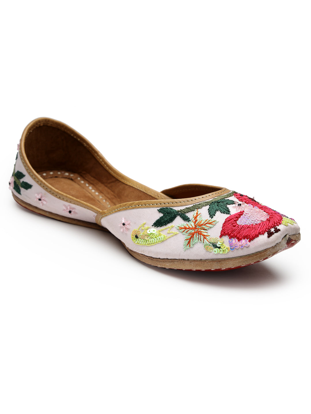 ELANBERG White Ethnic Slip-On Mojaris