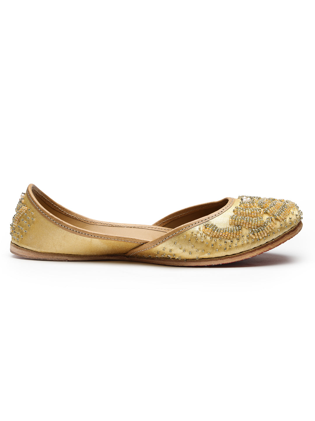 ELANBERG Gold Ethnic Slip-On Mojaris