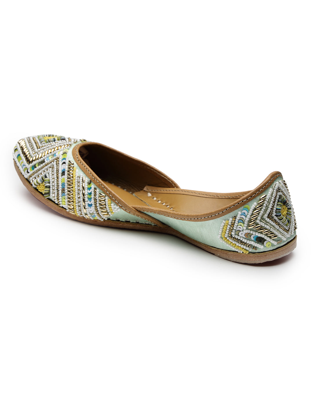 ELANBERG Teal Ethnic Slip-On Mojaris