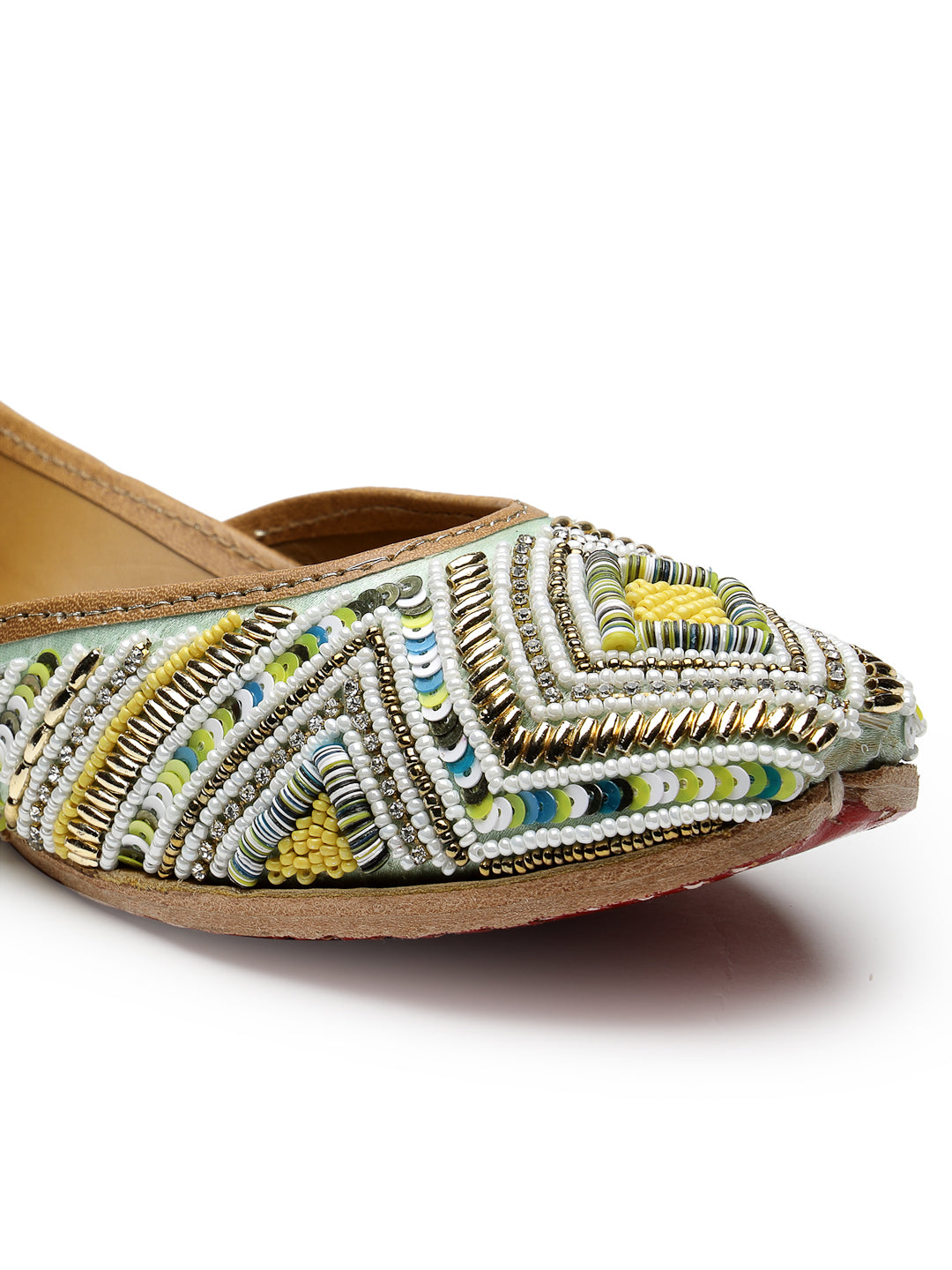 ELANBERG Teal Ethnic Slip-On Mojaris