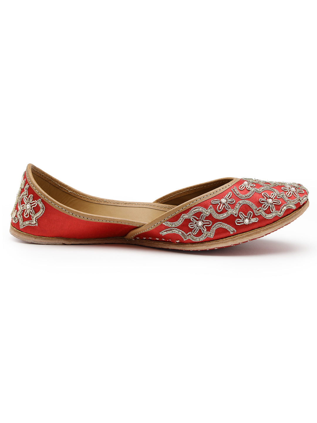 ELANBERG Red Ethnic Slip-On Mojaris