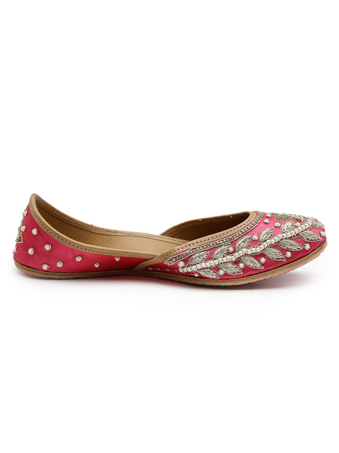 ELANBERG Pink Ethnic Slip-On Mojaris