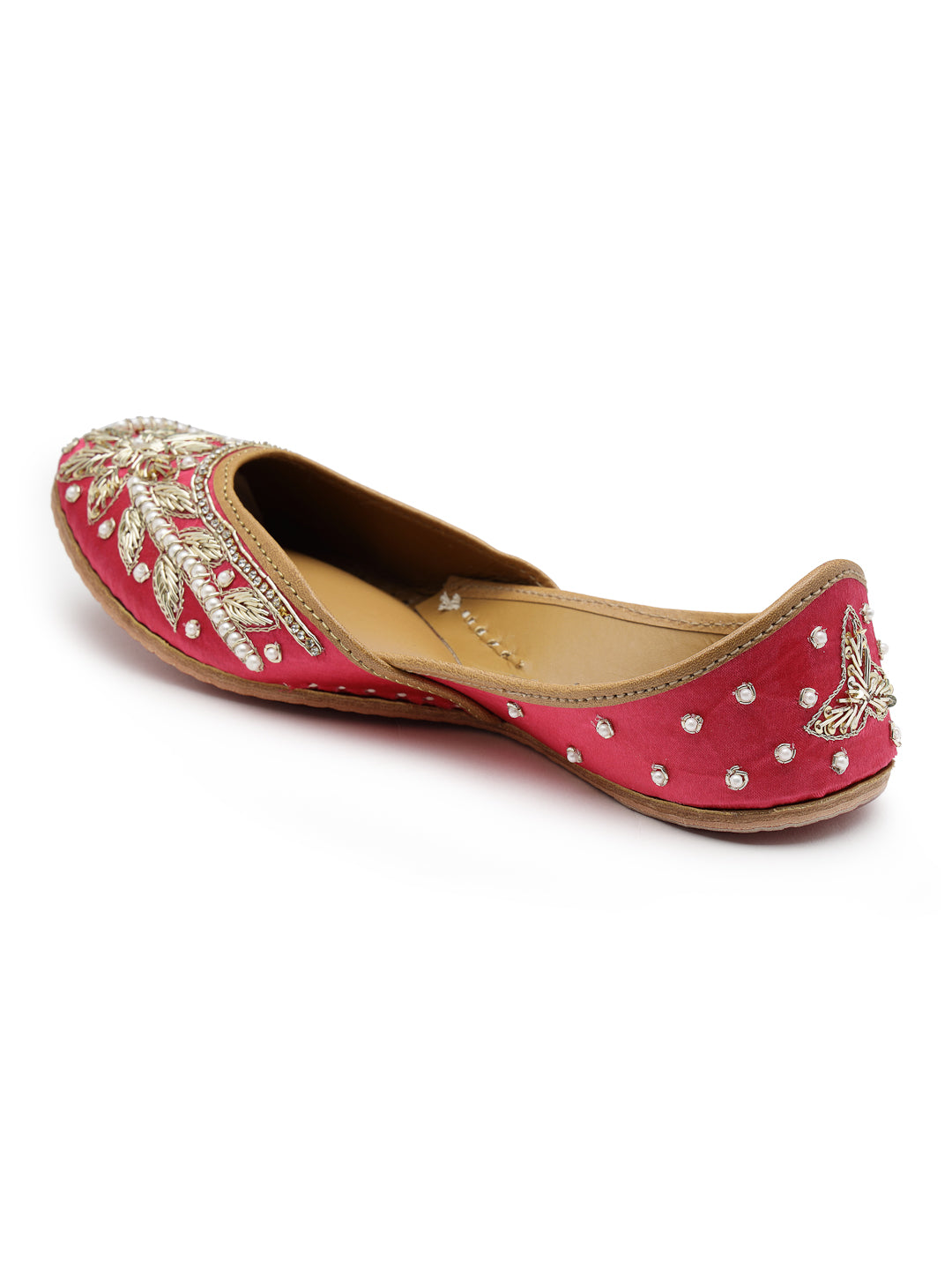 ELANBERG Pink Ethnic Slip-On Mojaris