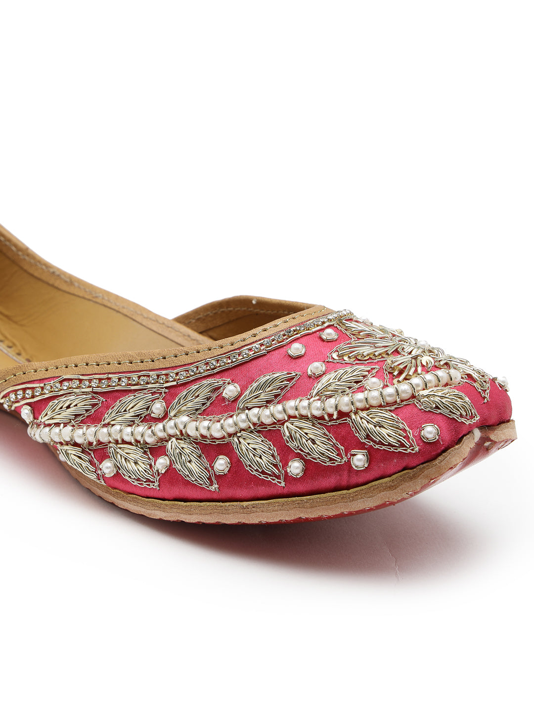 ELANBERG Pink Ethnic Slip-On Mojaris