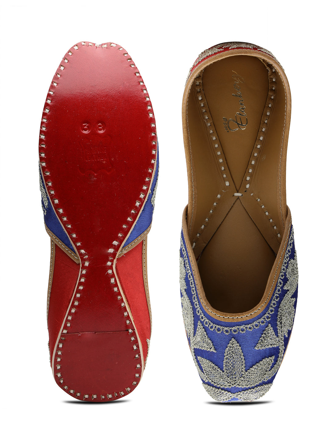 ELANBERG Blue Ethnic Slip-On Mojaris