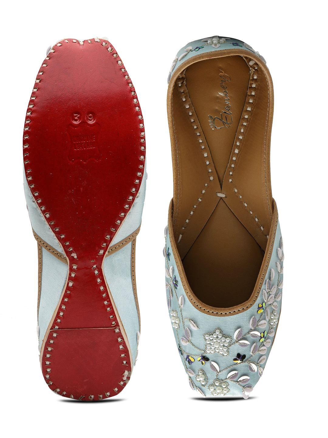 ELANBERG Blue Ethnic Slip-On Mojaris