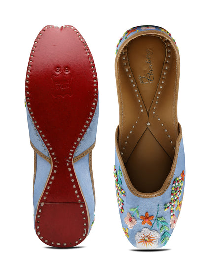 ELANBERG Blue Ethnic Slip-On Mojaris