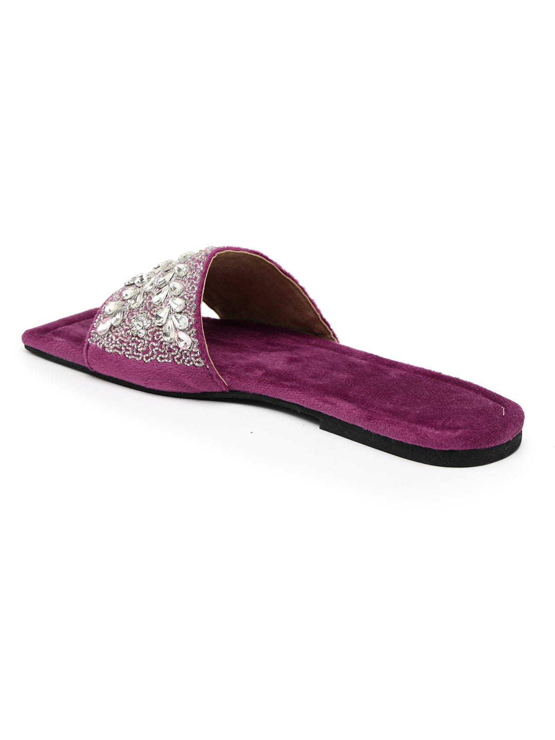 ELANBERG Wine Open Toe Slip-On Flats