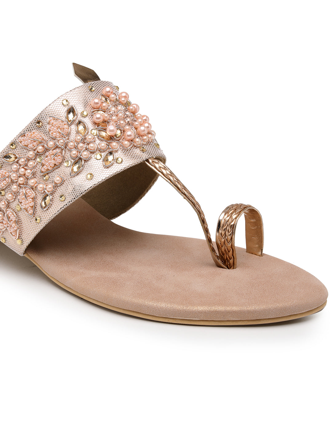 ELANBERG Pink T-Strap Slip-On Heels