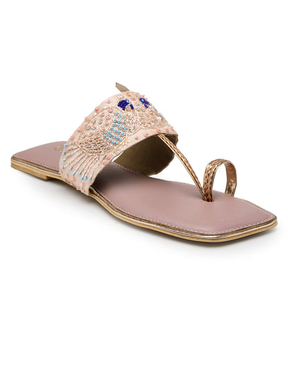 ELANBERG Multi T-Strap Flats Slip-On Flats