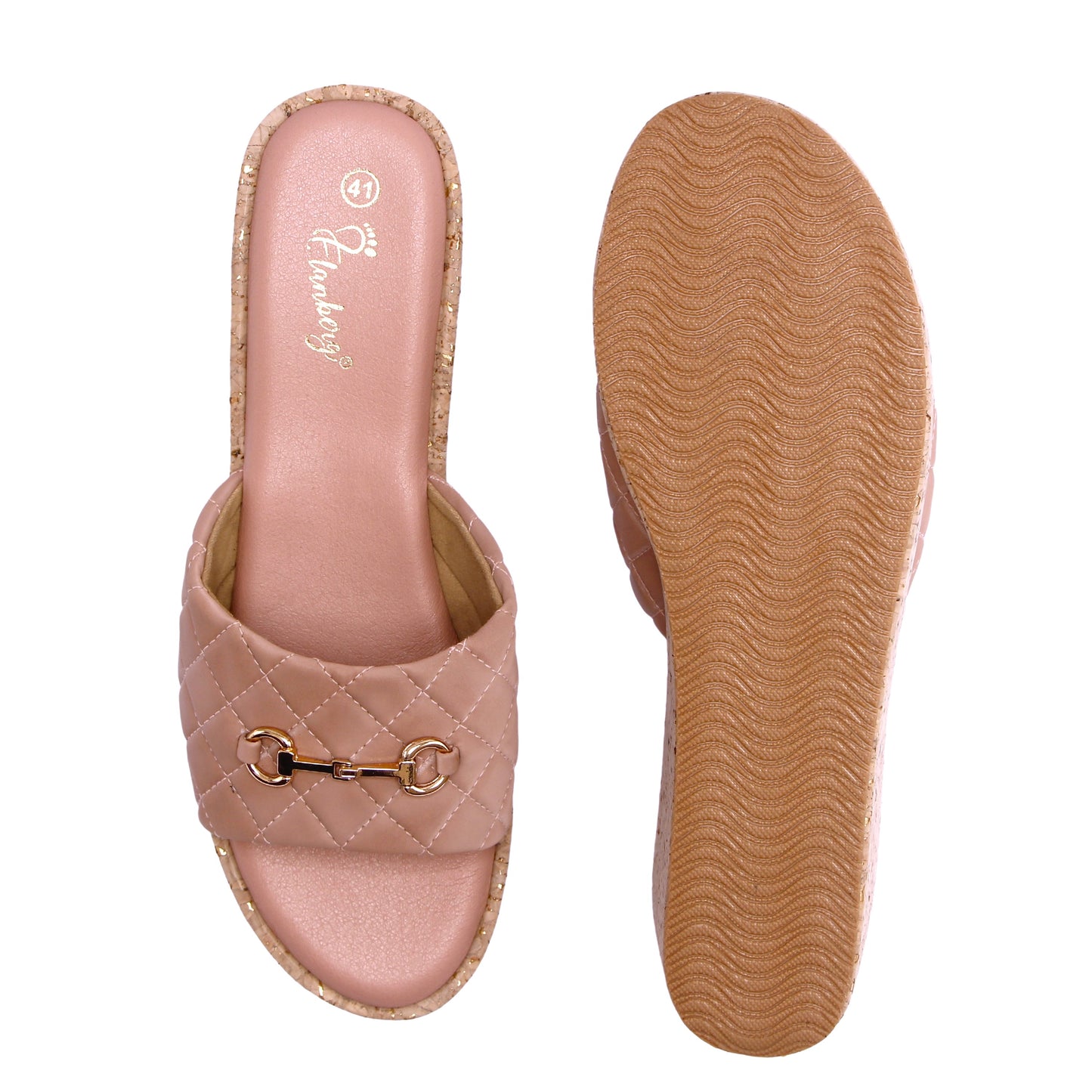 Elanberg Faux Leather Slip-on Pink Heels