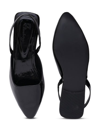 ELANBERG Black Fashion Synthetic Leather  Flats