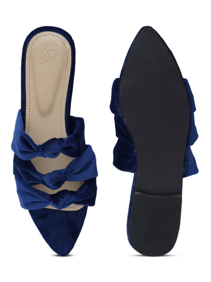 ELANBERG Navy Blue Fashion Synthetic Leather  Flats