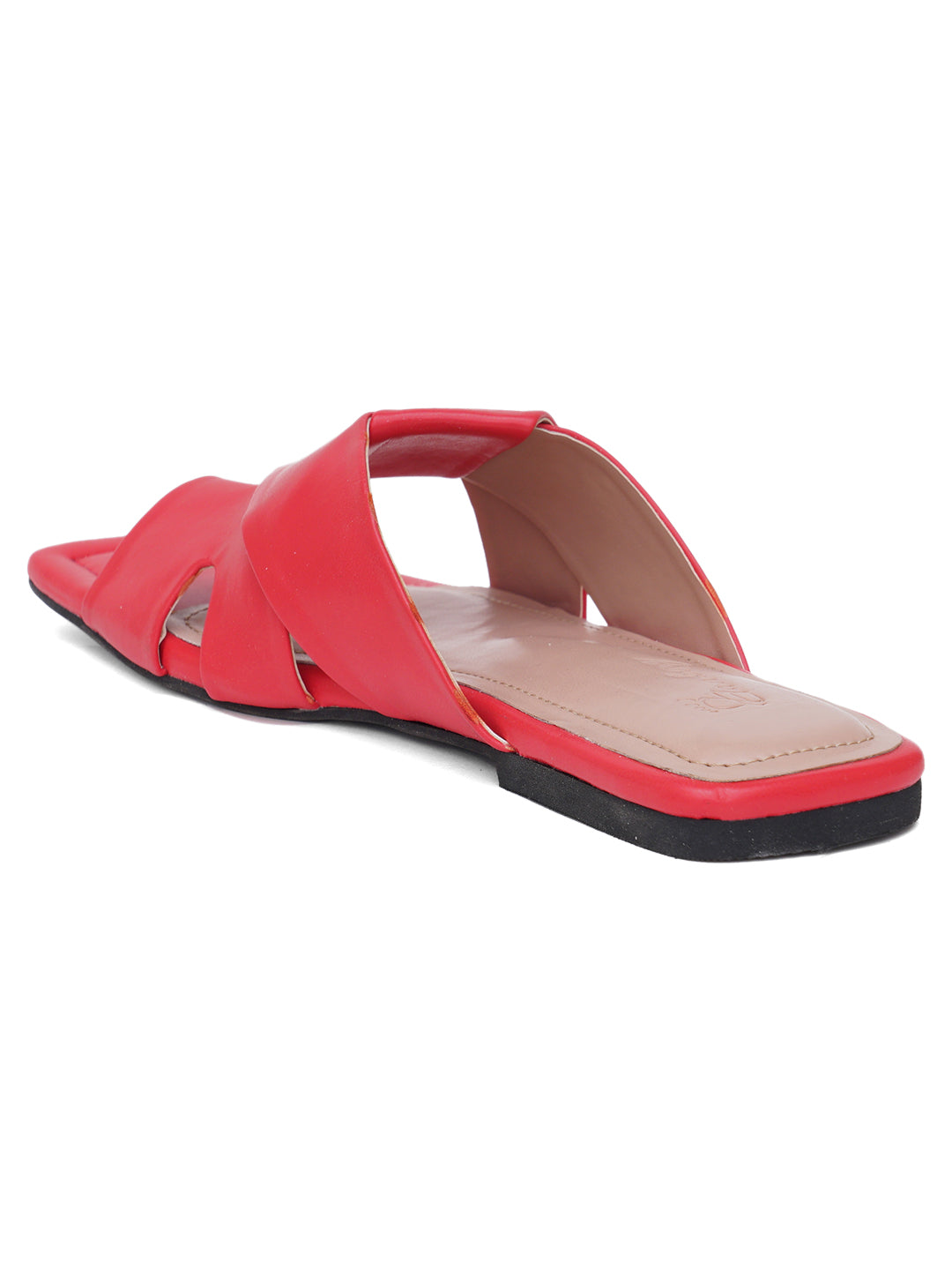 ELANBERG Red Fashion Synthetic Leather  Flats