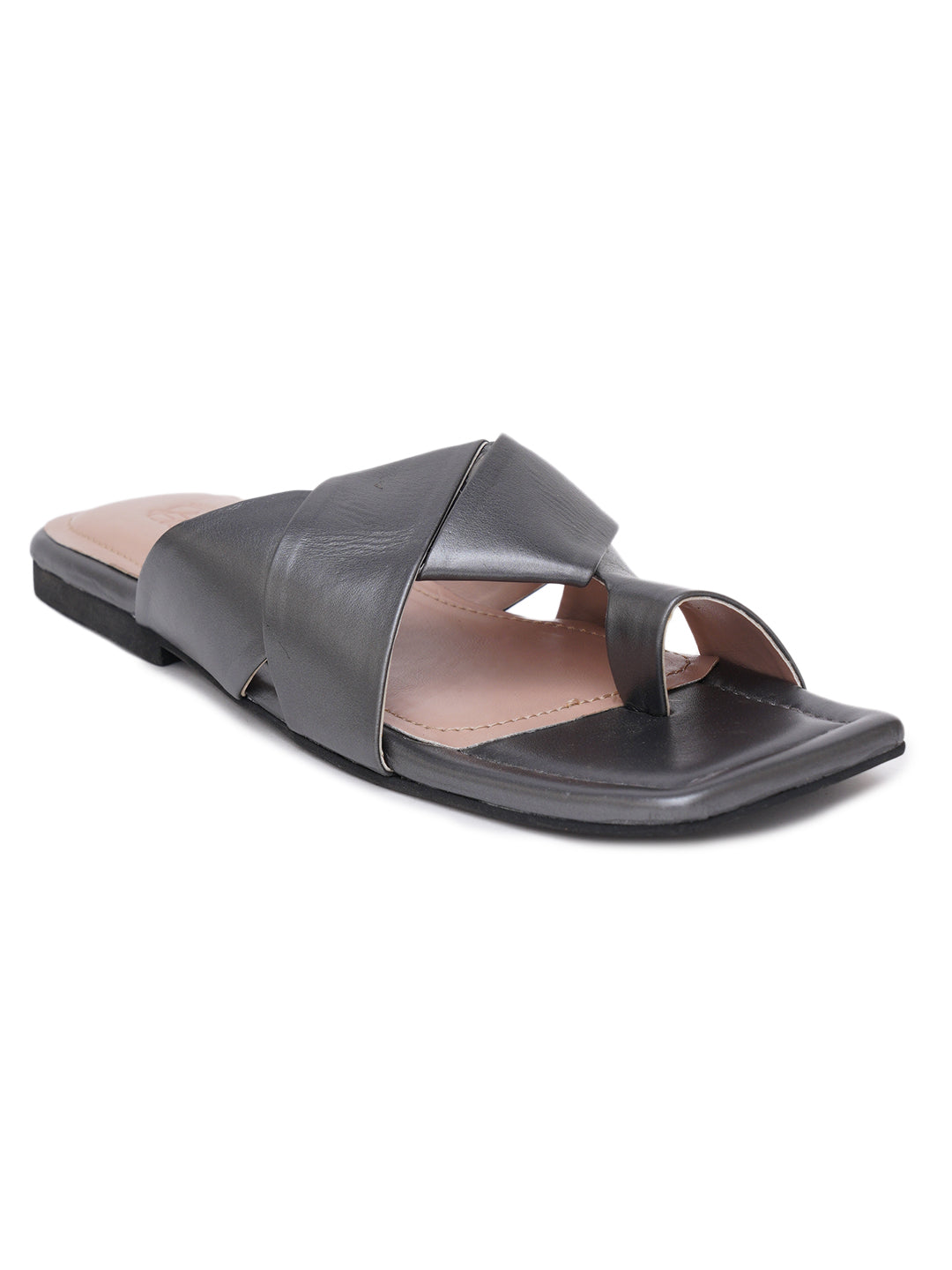 ELANBERG Black Fashion Synthetic Leather  Flats