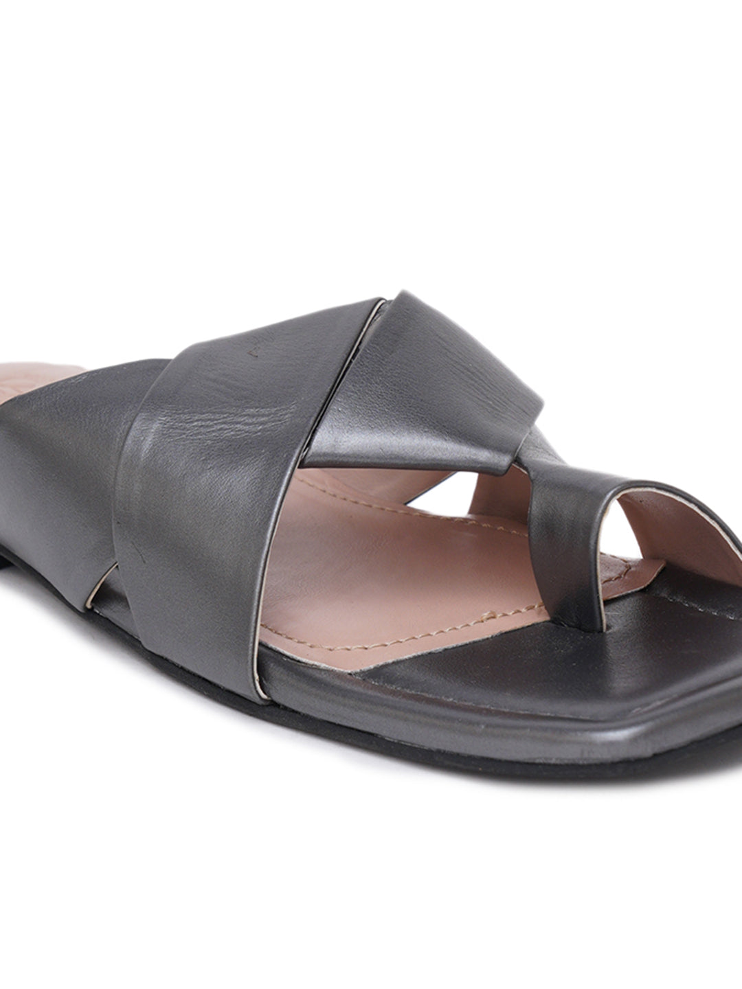 ELANBERG Black Fashion Synthetic Leather  Flats