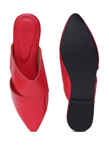 ELANBERG Red Fashion Synthetic Leather  Flats