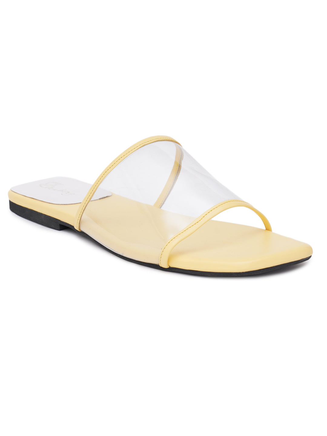 ELANBERG Yellow Fashion Synthetic Leather Slip-On Flats