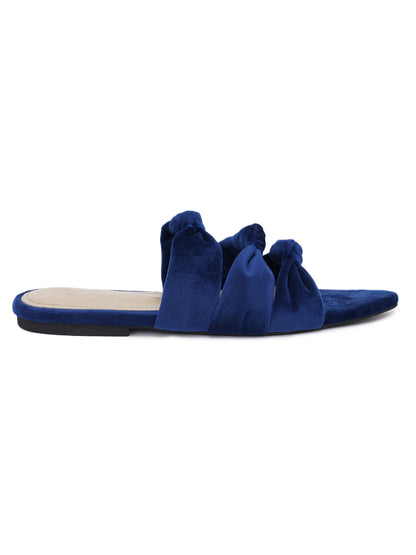 ELANBERG Navy Blue Fashion Synthetic Leather  Flats