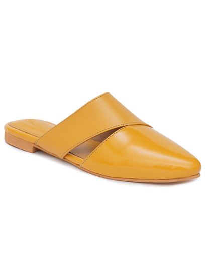 ELANBERG Yellow Fashion Synthetic Leather  Flats