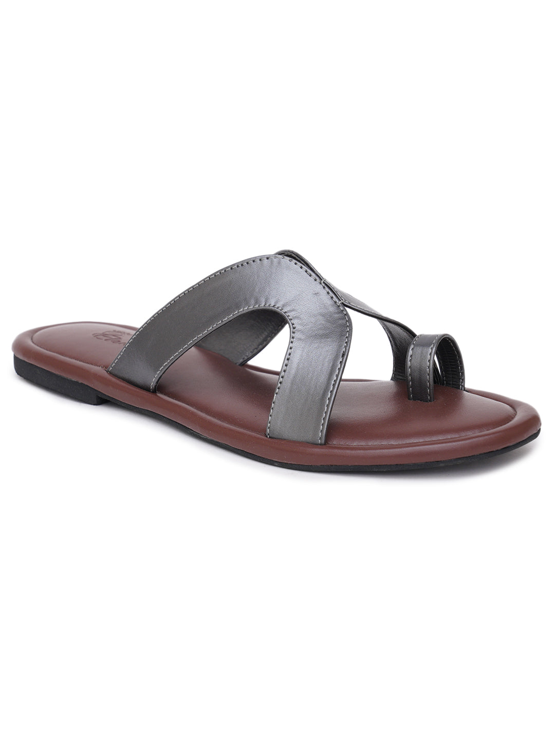 ELANBERG Grey Fashion Synthetic Leather  Flats