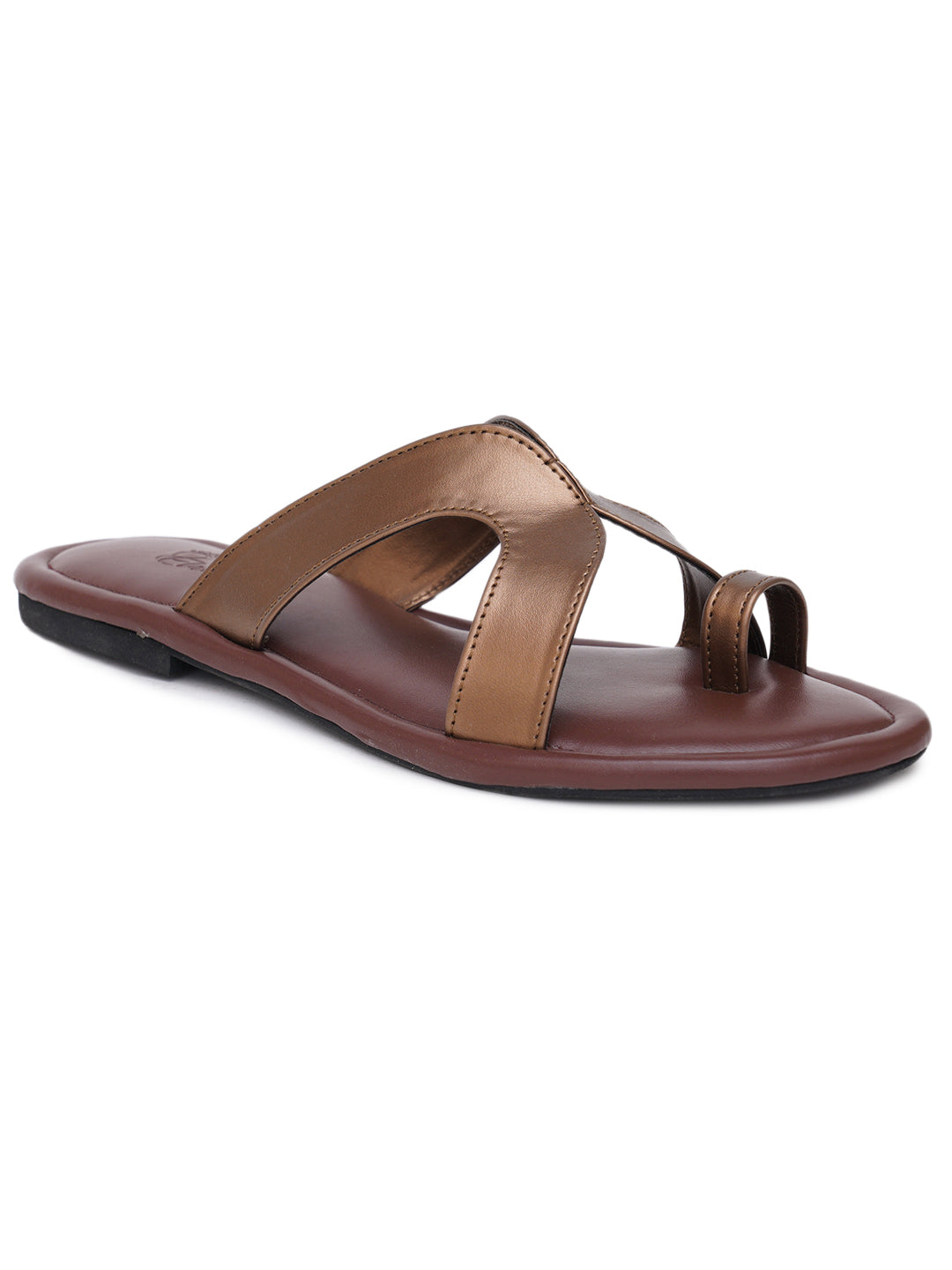 ELANBERG Brown Fashion Synthetic Leather  Flats