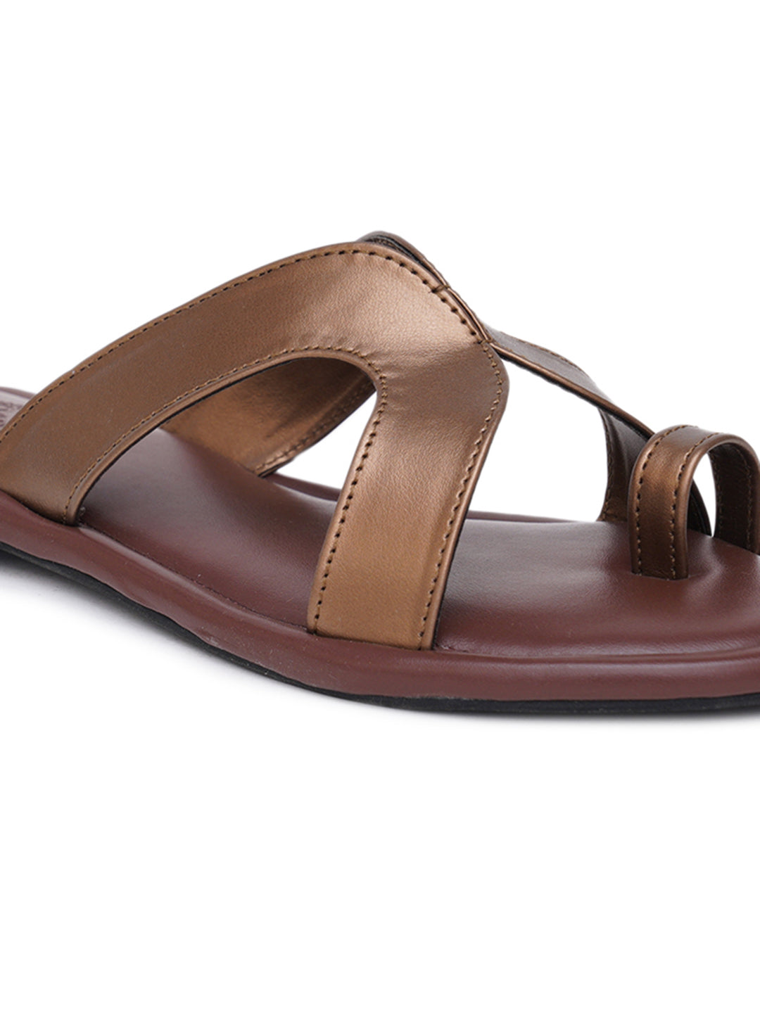 ELANBERG Brown Fashion Synthetic Leather  Flats