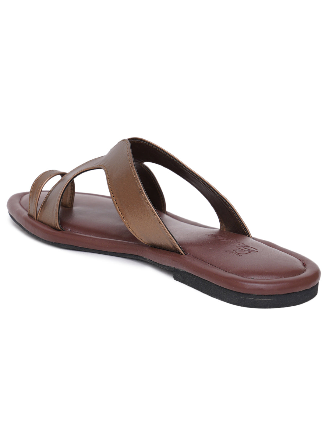 ELANBERG Brown Fashion Synthetic Leather  Flats