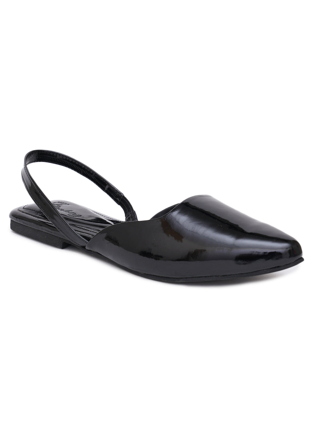 ELANBERG Black Fashion Synthetic Leather  Flats