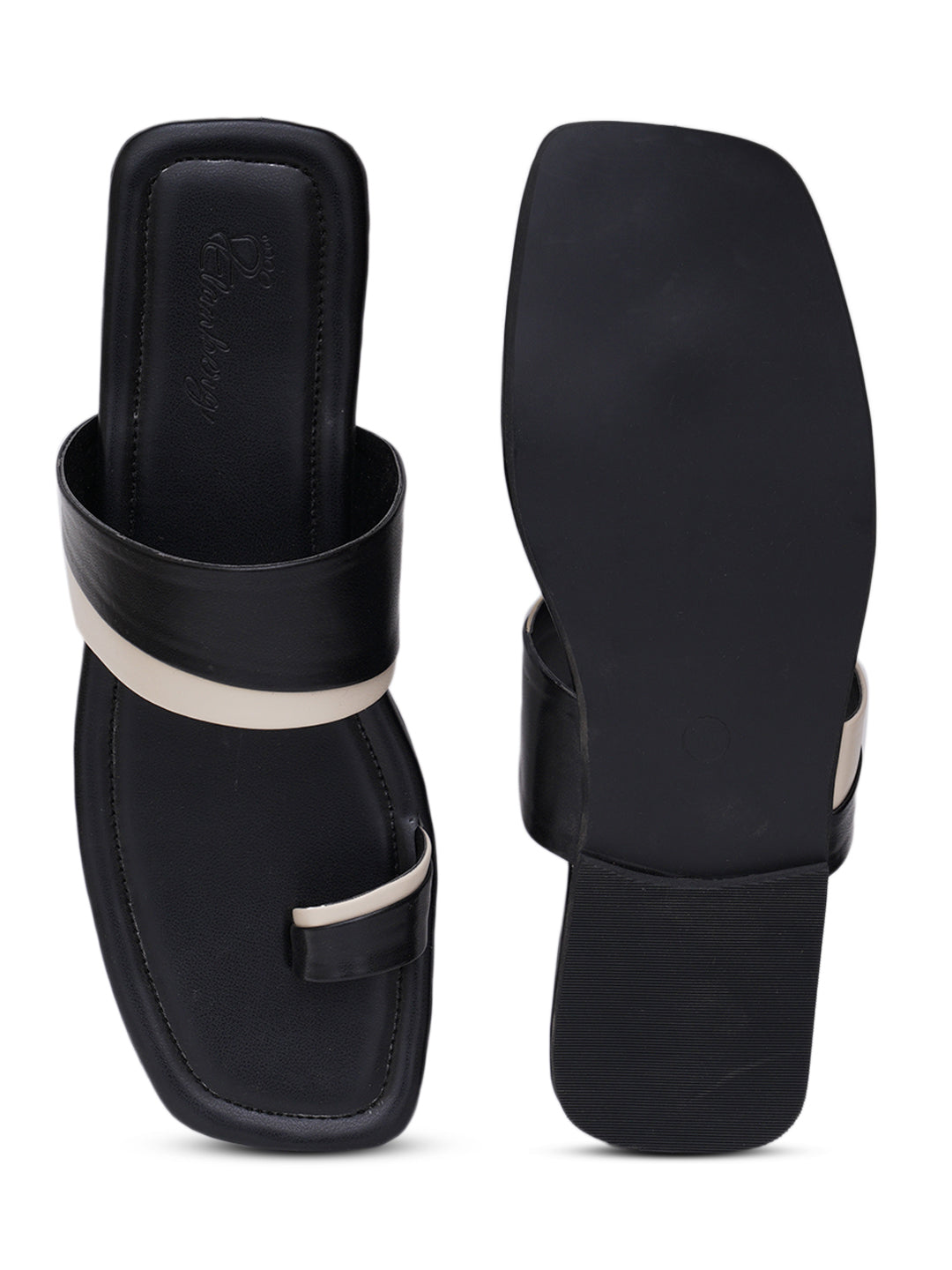 ELANBERG Black Slip-On Round Toe Flats