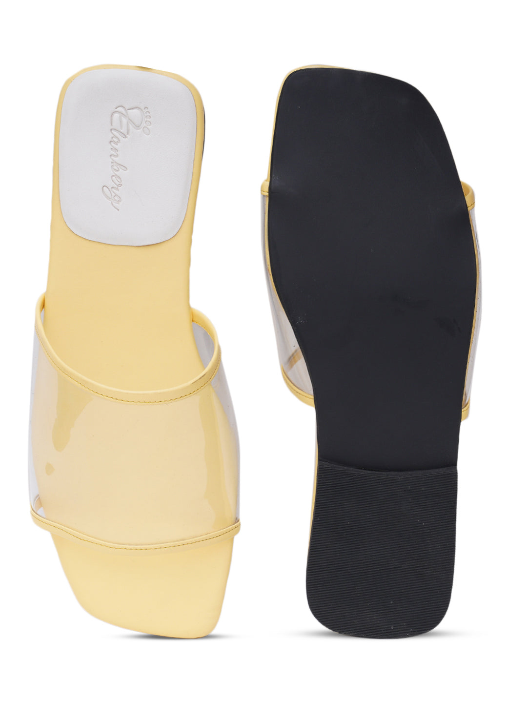 ELANBERG Yellow Fashion Synthetic Leather Slip-On Flats