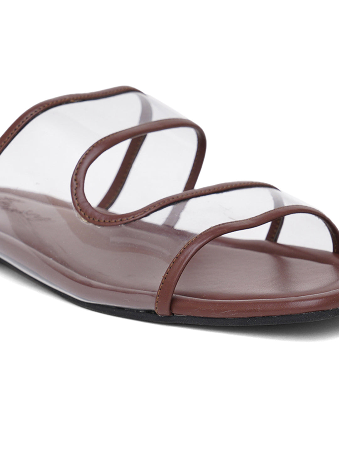 ELANBERG Brown Fashion Synthetic Leather Slip-On Flats