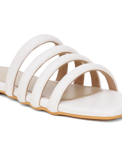 ELANBERG White Fashion Synthetic Leather  Flats