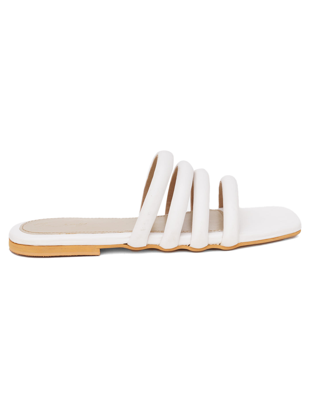 ELANBERG White Fashion Synthetic Leather  Flats