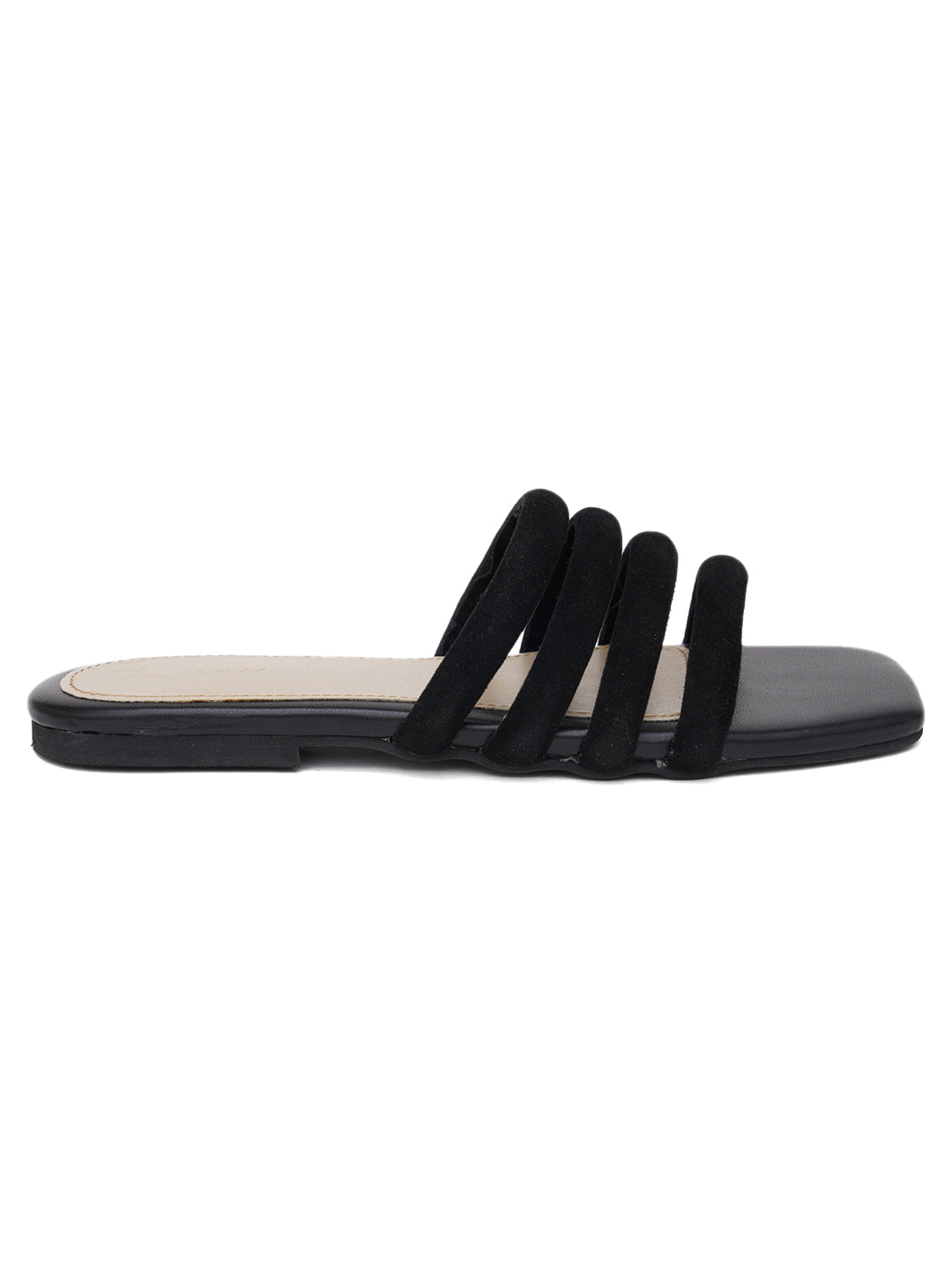 ELANBERG Black Fashion Synthetic Leather  Flats