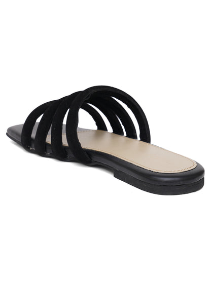 ELANBERG Black Fashion Synthetic Leather  Flats