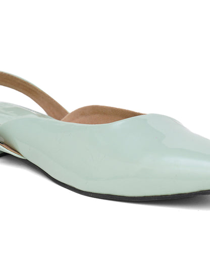 ELANBERG Blue Backstrap Pointed Toe Flats