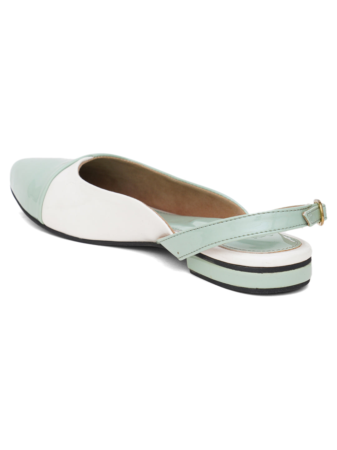 ELANBERG Blue Backstrap Pointed Toe Flats