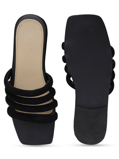 ELANBERG Black Fashion Synthetic Leather  Flats