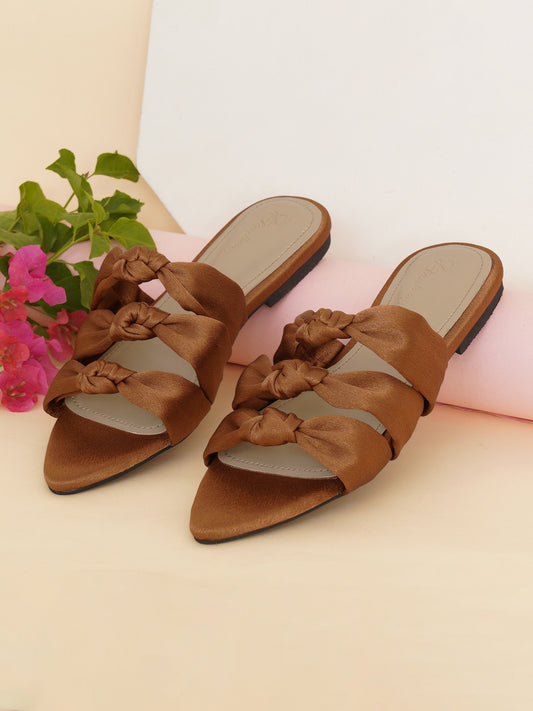 ELANBERG Brown Fashion Synthetic Leather  Flats