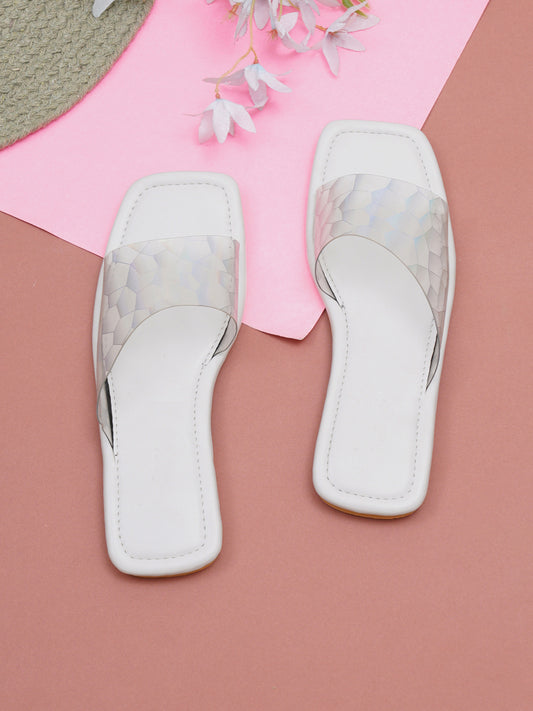 ELANBERG Transparent Fashion Synthetic Leather  Flats