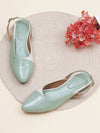 ELANBERG Blue Backstrap Pointed Toe Flats